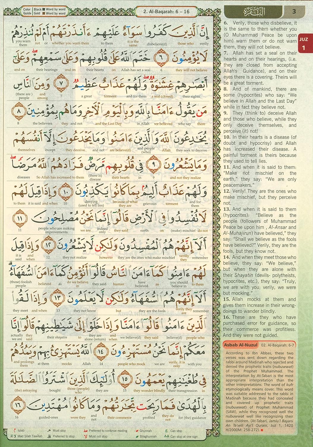 Al Quran Al Kareem: Word For Word, Colour Coded Tajweed Arabic-English Translation - B5 MEDIUM (25cm*18cm)